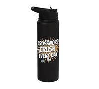 Mots croisés Crush Every Day Puzzle Stainless Steel Insulated Water Bottle