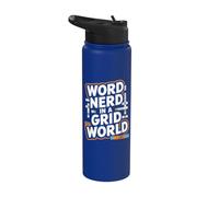 Mots croisés Word Nerd dans un monde de grille Stainless Steel Insulated Water Bottle
