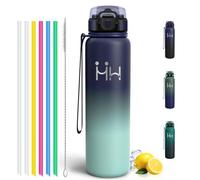 Motswedi Gourde Isotherme 1l, Acier Inox, Gourde Sport, 24h froid & 12h chaud, Bouteille Isotherme, Bouteille d'eau pour Voyage, Randonnée, Sport, Camping, Noir