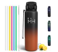Motswedi Gourde Isotherme 1l, Acier Inox, Gourde Sport, 24h froid & 12h chaud, Bouteille Isotherme, Bouteille d'eau pour Voyage, Randonnée, Sport, Camping, Noir
