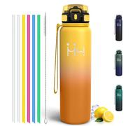 Motswedi Gourde Isotherme 1l, Acier Inox, Gourde Sport, 24h froid & 12h chaud, Bouteille Isotherme, Bouteille d'eau pour Voyage, Randonnée, Sport, Camping, Noir