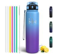Motswedi Gourde Isotherme 1l, Acier Inox, Gourde Sport, 24h froid & 12h chaud, Bouteille Isotherme, Bouteille d'eau pour Voyage, Randonnée, Sport, Camping, Noir