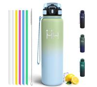 Motswedi Gourde Isotherme 1l, Acier Inox, Gourde Sport, 24h froid & 12h chaud, Bouteille Isotherme, Bouteille d'eau pour Voyage, Randonnée, Sport, Camping, Noir