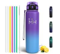 Motswedi Gourde Isotherme 1l, Acier Inox, Gourde Sport, 24h froid & 12h chaud, Bouteille Isotherme, Bouteille d'eau pour Voyage, Randonnée, Sport, Camping, Noir