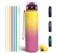 Motswedi Gourde Isotherme 1l, Acier Inox, Gourde Sport, 24h froid & 12h chaud, Bouteille Isotherme, Bouteille d'eau pour Voyage, Randonnée, Sport, Camping, Noir