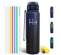 Motswedi Gourde Isotherme 1l, Acier Inox, Gourde Sport, 24h froid & 12h chaud, Bouteille Isotherme, Bouteille d'eau pour Voyage, Randonnée, Sport, Camping, Noir