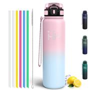 Motswedi Gourde Isotherme 1l, Acier Inox, Gourde Sport, 24h froid & 12h chaud, Bouteille Isotherme, Bouteille d'eau pour Voyage, Randonnée, Sport, Camping, Noir