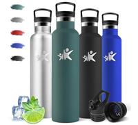 Motswedi Gourde Isotherme 1l, Froid&Chaud, sans BPA, Gourde Paille, 18/8 Acier Inoxydable, Bouteille d'eau, Réutilisable, Bouteille Isotherme, Thermos pour Randonnée, Bureau, Outdoor, Vert militaire