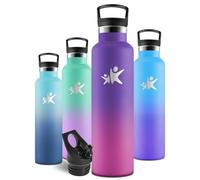 Motswedi Gourde Isotherme 1l, Thermos Isotherme, Acier Inoxydable, Gourde Inox, pour L'eau Froide et Chaude, Bouteille d'eau 1l, Pour Camping, Voyage, Randonnée, Sports, Viol& foncé & Rouge rosé