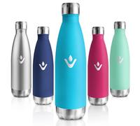 Motswedi Gourde Isotherme, 500ml, Gourde Inox Enfant, 24h Froid & 12h Chaud, Thermos Isotherme, sans BPA, Réutilisable, Bouteille d'eau, pour Randonnée, Sport, Fitness, Gym, Bleu Ciel