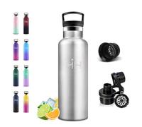 Motswedi Gourde Isotherme 750ml, 1 Bouchon de Rechange, Bouteille Isotherme, Acier Inoxydable, Anti Fuite, Gourde Inox, 24h Froid & 12h Chaud, pour Sport, Gym, Voyage, Randonnée, Acier Inoxydable