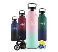 Motswedi Gourde Isotherme 750ml, 1 Bouchon de Rechange, Bouteille Isotherme, Acier Inoxydable, Anti Fuite, Gourde Inox, 24h Froid & 12h Chaud, pour Sport, Gym, Voyage, Randonnée, Rose & Vert