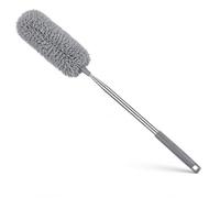 Motswedi Plumeau Télescopique en Microfibre Lavable, Balai Anti-Toiles D'Araignée à Tige Extensible Anti-Poussière Adapté Aux Plafonds Hauts, Ventilateurs De Plafond Et Stores, gris