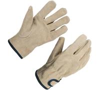 Moufles de Barbecue en Cuir Vache, Anti-Chaleur, , camping | Surface Texturée, Cinq Doigts, Prise Ferme, Fermeture au Poignet, pour Cuisson au Feu, Four ou Branches