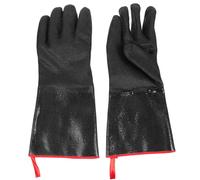 Moufles de Four en Néoprène Résistants à Chaleur, Cinq Doigts, Noirs | Prise Antidérapante Étanche, Protection les Brûlures, pour Cuisson au Four, Grillades, Camping Cuisine Domestique