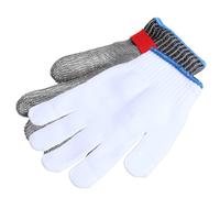Moufles de Travail Anti-coupure en Maille Métallique, Niveau 5, Bouton | Fil D'acier Inoxydable, Résistants aux Perforations, Protection de Sécurité, pour Boucherie et Usage Couleur Aléatoire