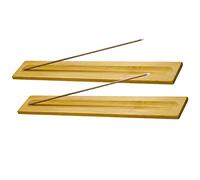 MOUHIV 2pcs Supports de bâton d'encens en Bois de Bambou Poli et ciré brûleur d'encens collecteur de Cendres 23 cm de Long