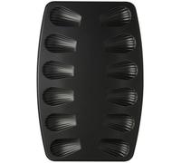 Zenker 7541 Moule à madeleines, plaque à madeleines, moule pour madeleines salées et sucrées, Acier inoxydable, Noir, 26 x 39 x 1 cm