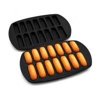 Moule 14 Madeleines Longues Compatible Tefal Cake Factory - Silicone Alimentaire Platine - Démoulage Facile - Pour Madeleines, Financiers, Boudoirs, Barres Chocolatées mini cakes- 29 x 21 cm