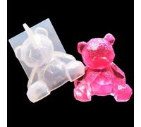 Moule 3d En Silicone En Forme De Coeur Bouffant, Fait À La Main, Ours Géométrique En Résine, Bricolage Ours Kawaii Résine Époxy Bijoux Chat Lapin Cochon Artisanat