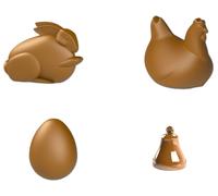 Moule 3D Lot de 5 moules spécial Pâques pour chocolatière