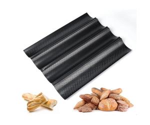 Moule 4 Baguettes Plaque de Cuisson Perforée Anti-adhésif Accessoire Indispensable pour Réussir des Baguettes, DIY