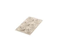 silikomart | KIT MINI TARTE TWIST, Set de 6 Mini anneaux microperforés + Tapis décoratif, Anneau TPLUS Ø 80 mm h 20 mm, Moule décoratif en silicone Ø 70 mm h 25 mm, Made in Italy