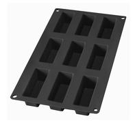 Moule 9 mini cakes gourmet noir silicone 30.50x17.50 cm