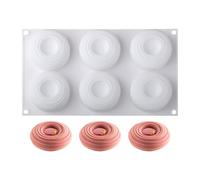 Moule à 6 compartiments réutilisables en forme d'ours en caoutchouc | Moules à pâtisserie en spirale pour bonbons, savon, oursons, fondant, beignet, dessert, bricolage, fête à la maison