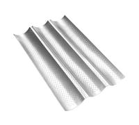 Moule à Baguette Perforé, Plaque Microperforée, Argenté Antiadhésif, Moule à Pain en Acier Carbone pour Baguettes, Pain Français, Pâtisserie, Maison, Cuisson au Four
