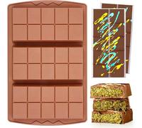 Moule à barres de chocolat de grande taille avec 10 cavités, moule à bonbons épais en silicone, convient pour les barres de chocolat 2 pièces,1 pièceSilicone