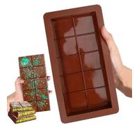 Moule à barres de chocolat en silicone 10 cavités, moule à chocolat de cuisine réutilisable anti-adhésif, moule à bonbons polyvalent de grande taille Ensemble 1 pièce,2 paquetsSilicone