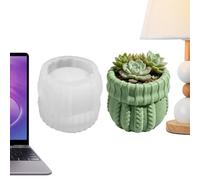 Moule à béton pour jardinière Bol Support avec Design de Pull Tricoté | Moules en Silicone pour Béton pour coulage de béton, ciment, plâtre, résine époxy, bougie, savon, loisirs créatifs,