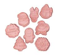 Moule À Biscuits De Noël En Plastique 3d, 8 Pièces/Ensemble, Bricolage, Dessin Animé, Outils De Décoration, Cutter Abs, Baki B0q1