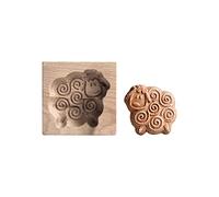 Moule à Biscuits En Bois Emporte-PièCe En Bois, Moule Pour La Cuisson De NoëL, Forme Mignonne, Avec Tampon De Presse Cuisine HêTre, Outil Bricolagepour NoëL AccèS GrâCe Cuisineë (X)