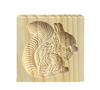 Moule à biscuits en bois pour formes pressées et pâte, B | Structure de bloc sculpté, formes de cavité définies, pâte à biscuits, motifs décoratifs dans une action de