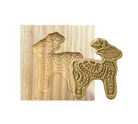 Moule à biscuits en bois pour formes pressées et pâte, E | Structure de bloc sculpté, formes de cavité définies, pâte à biscuits, motifs décoratifs dans une action de
