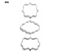 Moule À Biscuits En Sucre 3 Pièce/Eensemble, Plaque, Coupe-Biscuits, Cadre, À Faire Soi-Même, Ovale, Carré, Rectangle, Fantaisie, Outils De Décoration De Gâteaux