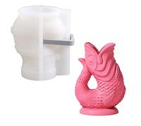 Moule à bougie en silicone 3D en forme de poisson pour décoration d'intérieur