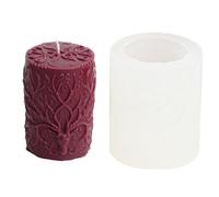 Moule à bougie en silicone - Moules à bougies piliers | Moule cylindrique à motif Antler | Moule à pilier à épices pour chocolat, fondant, bonbons, | Moule artisanal DIY pour projets de