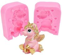 Moule à bougie licorne 3D - Moule en silicone pour fondant, pâte à sucre, savon, bombe de bain, barre de lotion, plâtre, argile polymère
