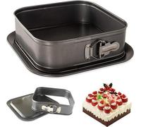 Moule à boule de 24 cm, moule à gâteau carré, moule à fond plat, revêtement antiadhésif, ne retient pas les odeurs, acier au carbone, pièce unique (carré 24 cm)