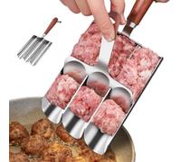 Moule à boulettes de viande moule de cuisine antiadhésif en acier | triple presse à boulettes de viande pour cuisine maison, plein air, camping, fêtes, hamburgers, dumplings et aliments