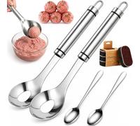 Moule à Boulettes en Acier Inoxydable 304, Cuillère Portionneuse Manuelle, Façonneur Rapide pour Viande, Poisson et Légumes en Cuisine (2Pcs)