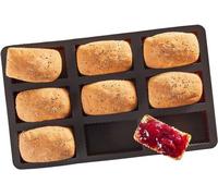 Moule à brownies Unyqoos® en silicone platine 100% sans BPA, pour 9 brownies – couleur marron, 9 cavités de 4,5 x 8 cm, flexible et résistant à la chaleur