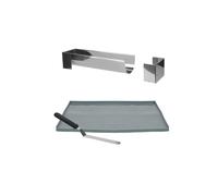 Moule à Bûche "Plaque Génoise & Spatule" 37cm Argent