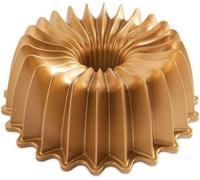 Moule à bundt en aluminium haut de gamme avec motif doré brillant