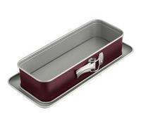 Dr.Oetker 2479 Moule à cake à charnière, moule rectangle à charnière, moule à gâteau rectangulaire, moule à cake, Acier inoxydable, Bordeaux, 30 x 12 cm