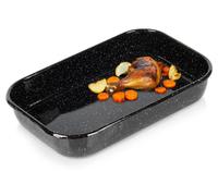 Moule à cake émaillé - Forme rectangulaire - 4,8 litres - 38 x 24,5 x 7 cm - Noir