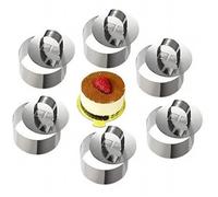 Moule à Cake - Inox - Cercle à Pâtisserie - 8 cm - Lot de 6 - Compatible Lave-Vaisselle